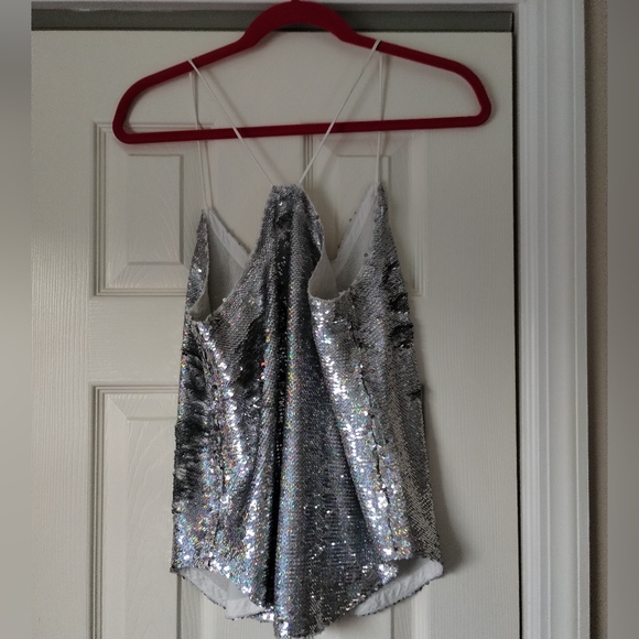 IRO Silver Sequin Camisole Top S - Picture 5 of 9